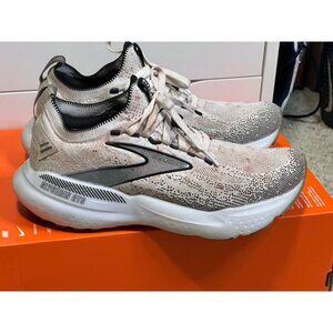 Brooks Glycerin 21 Stealthfit GTS Women Size 8 B Cream Black Running Shoes Worn